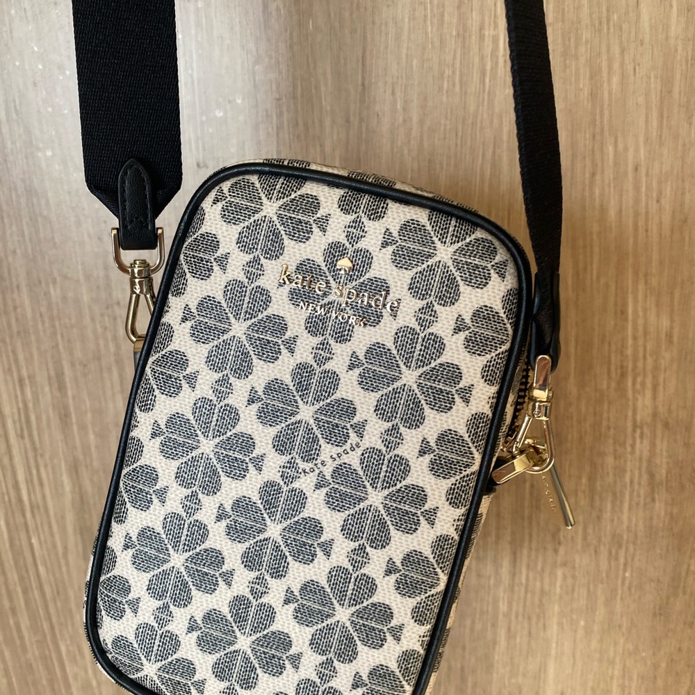 kate spade Cream & Black Floral Crossbody Phone Pouch